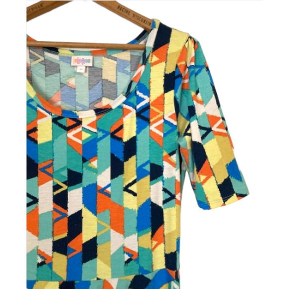 LuLaRoe GEOMETRIC Skater Dress - Multicolored Knee Length Dress - Picture 3 of 8